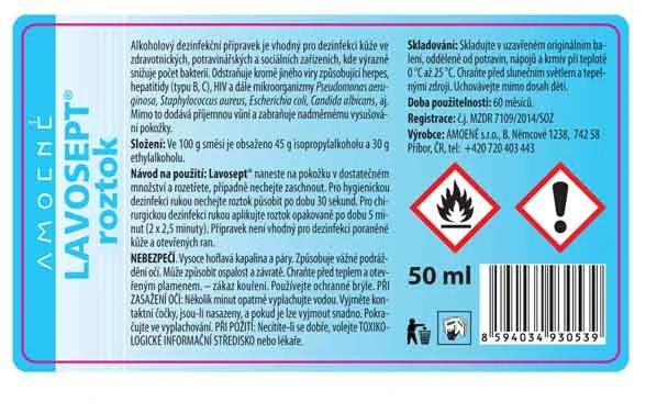 LAVOSEPT ROZTOK DEO NA NOHY 50ML LEMON