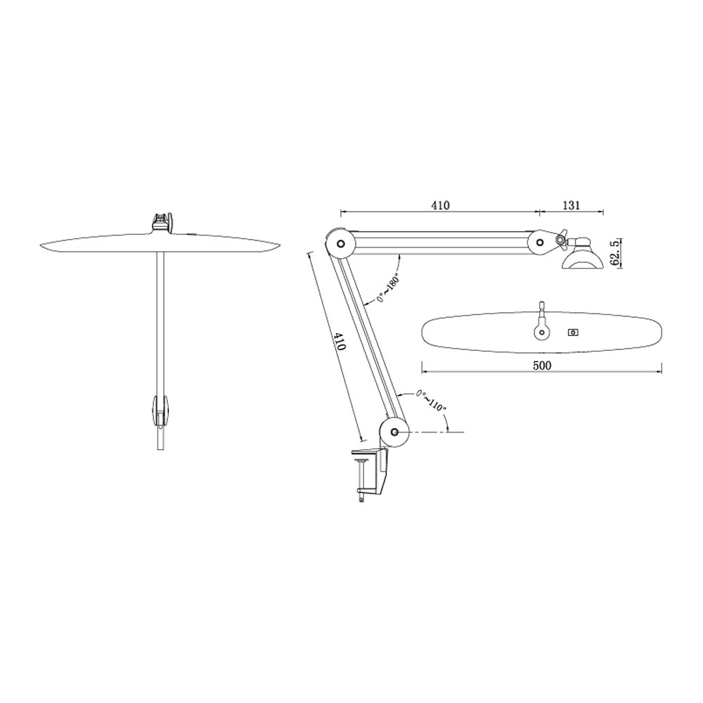 LED LAMPA 20W 2700-6500K STMÍVATELNÁ NA HRANU STOLU
